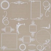Journaling bits White on kraft by Hambly Studios