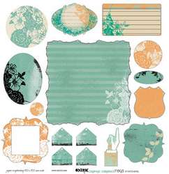Orange Cara�bes - Planche de tags - Onirie