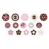 Chipboards boutons rose et marron - Making Memories
