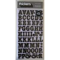 Chipboards autocollants alphabet NOIR paillet� 