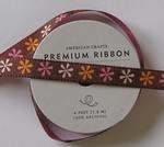 Ruban chocolat � fleurs - American crafts