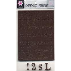 Chipboards alphabets MARRON - Atilolou