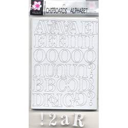 Chipboards alphabet BLANC - Atilolou