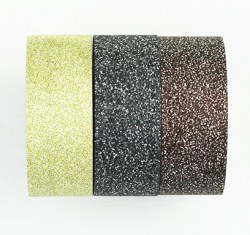 Washi tape BLING BLING OR CLAIR/GRIS FONCÉ/MARRON - Kesi'art