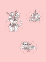 **Tampons clear CUPCAKE ROSES AND TEA - Belles'n whistles