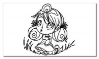 Tampon clear PETITE FILLE A L'ESCARGOT - Chrysalide stamps