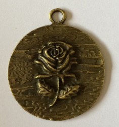 Charm ROSE 2 antique brass