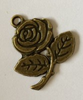 Charm ROSE 4 antique brass