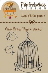 Tampon clear CAGE + OISEAUX - Fanfreluches