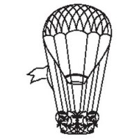 Tampon clear HOT AIR BALLOON - Shabby green door
