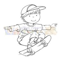 Tampon clear SKATEBOARD DUDE (Gillian Roberts)