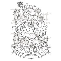 Tampon non monté SURPRISE CAKE - In2Stamps