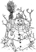 Tampon non monté SNOWMAN AND BIRD - In2Stamps