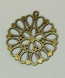 Charm HOLLOW FLOWER antique bronze