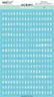 Stickers alphabet SCRIPT BLEU - Kesi'art