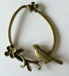 Charm OISEAU POSÉ antique bronze