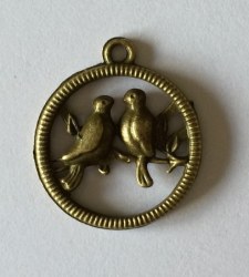 Charm 2 OISEAUX antique bronze