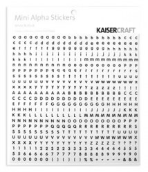 Mini alpha stickers WHITE AND BLACK - Kaisercraft