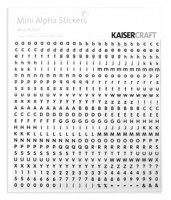 Mini alpha stickers WHITE AND BLACK - Kaisercraft