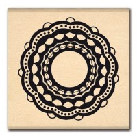 Tampon bois PETIT ROND DENTELLE - Florilèges