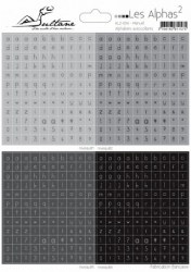 Stickers alphabet AU CARRE - MANUEL NOIR ET BLANC - Sultane