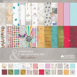 Bloc papiers 30x30 MADEMOISELLE & UNE AME DE ROCKSTAR - Sultane