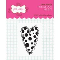 Tampon clear Polka heart - Pink paislee