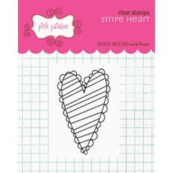Tampon clear Stripe heart - Pink paislee