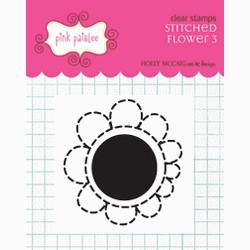 Tampon clear Stitched flower 3 - Pink paislee