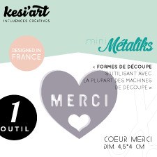 Forme de découpe (die) - Mini métaliks COEUR MERCI - Kesi'art