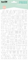 Stickers alphabet PRESS blanc - Kesi'art