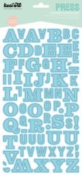 Stickers alphabet PRESS bleu - Kesi'art