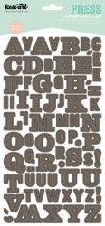 Stickers alphabet PRESS taupe - Kesi'art