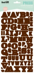 Stickers alphabet PRESS marron - Kesi'art