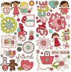 {Paper doll}Chipboards accents - Crate paper