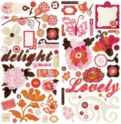 {Pink plum}Chipboards accents - Crate paper