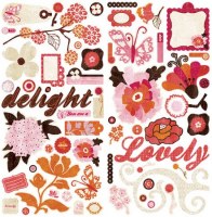 {Pink plum}Chipboards accents - Crate paper