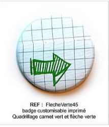 Badge FLECHE VERTE 45 mm - ScrapButtons