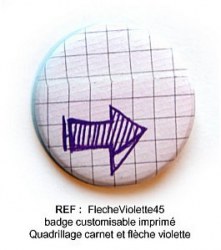 Badge FLECHE VIOLETTE 45 mm - Scrapbuttons