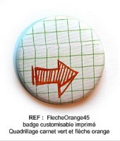 Badge FLECHE ORANGE 45mm - ScrapButtons