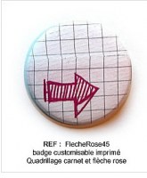 Badge FLECHE ROSE 45mm - ScrapButtons