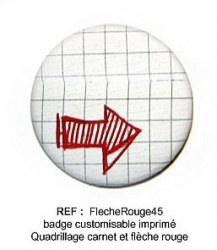 Badge FLECHE ROUGE 45mm - ScrapButtons