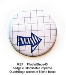 Badge FLECHE BLEUE 45 mm - Scrapbuttons