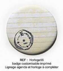 Badge HORLOGE 56mm - ScrapButtons