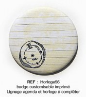 Badge HORLOGE 56mm - ScrapButtons