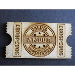 Embell. bois TICKET AMOUR - Scrap Désirs