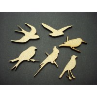 Embell. bois 6 MINI OISEAUX - Scrap Désirs