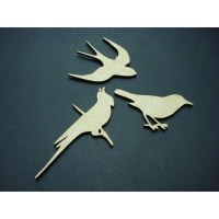 Embell. bois 3 SILHOUETTES D'OISEAUX - Scrap Désirs