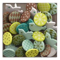Brads OISEAUX ET BONBONS BLEU/VERT - Toga