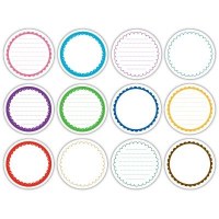 Scalloped journaling circle tags BRIGHT - Elle's studio